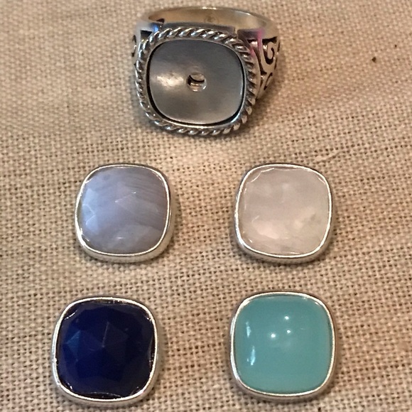 Brighton- interchangeable scroll ring set- size 7 - Picture 3 of 8